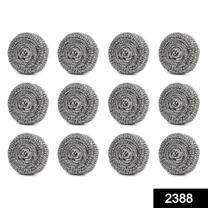 Round Shape Stainless Steel Ball Scrubber (Pack Of 12)