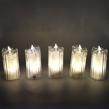 24 Pcflameless And Smokeless Decorative Melting Candles Led Tea Light Candle Flickering Electronic Candle