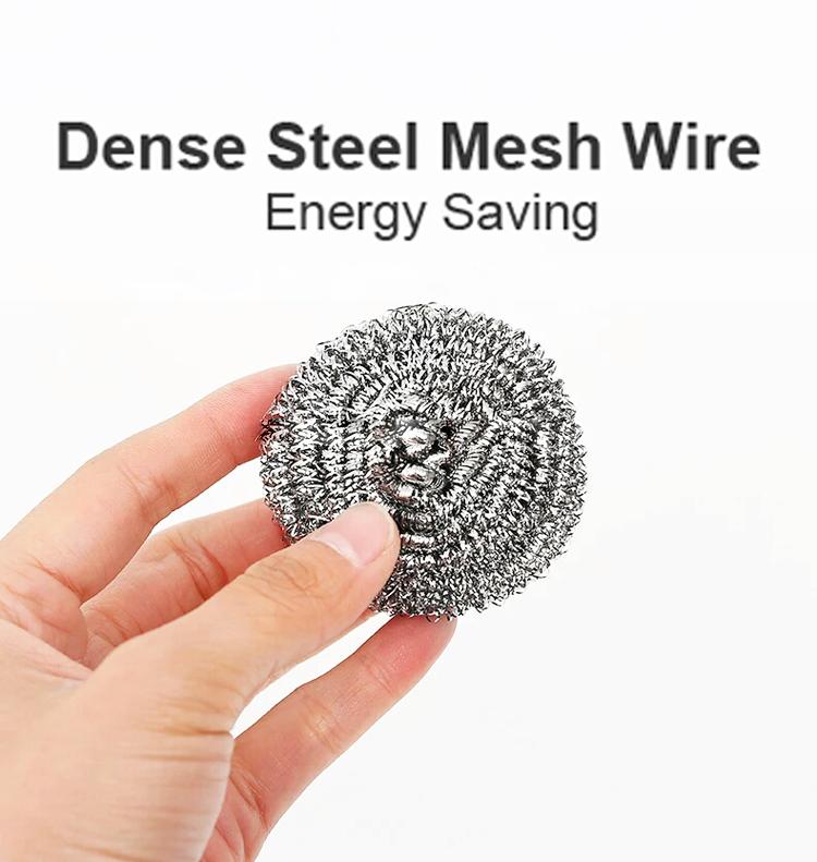 Round Shape Stainless Steel Scrubber (Pack Of 6)