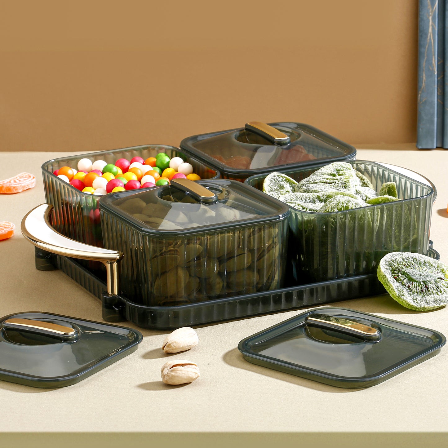 Luxury Delight 4-Piece Dryfruit Storage Box (1 Set)
