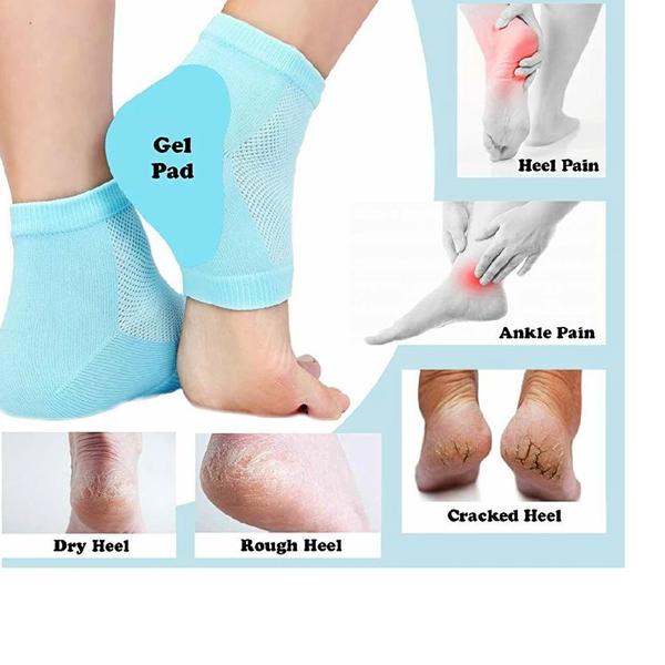 343Heel Pain Relief Silicone Gel Heel Socks (Multicolor)