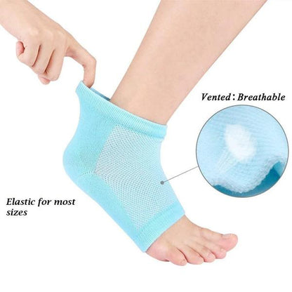 343Heel Pain Relief Silicone Gel Heel Socks (Multicolor)