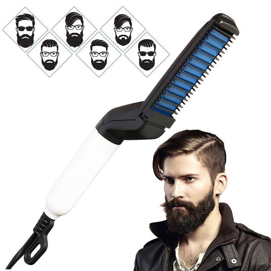348Mens Beard And Hair Curling Straightener (Modelling Comb)