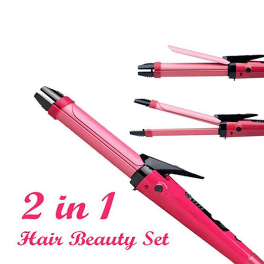 2In 1 Hair Straightener And Curler Machine For Women  Curl  Straight Hair Iron