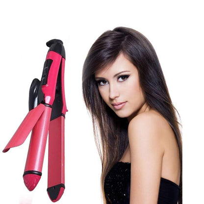 2In 1 Hair Straightener And Curler Machine For Women  Curl  Straight Hair Iron