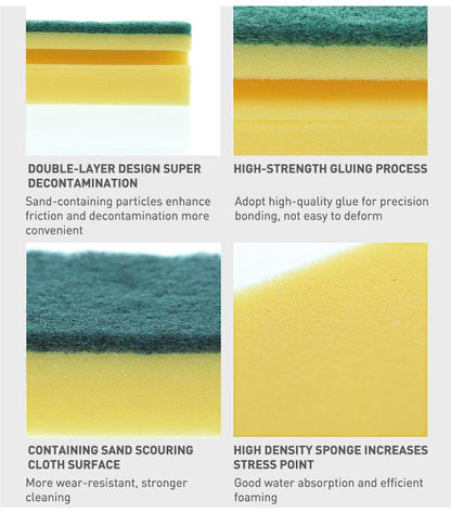 Scrub Sponge 2 In 1 Pad For Kitchen Sink Bathroom Cleaning Scrubber