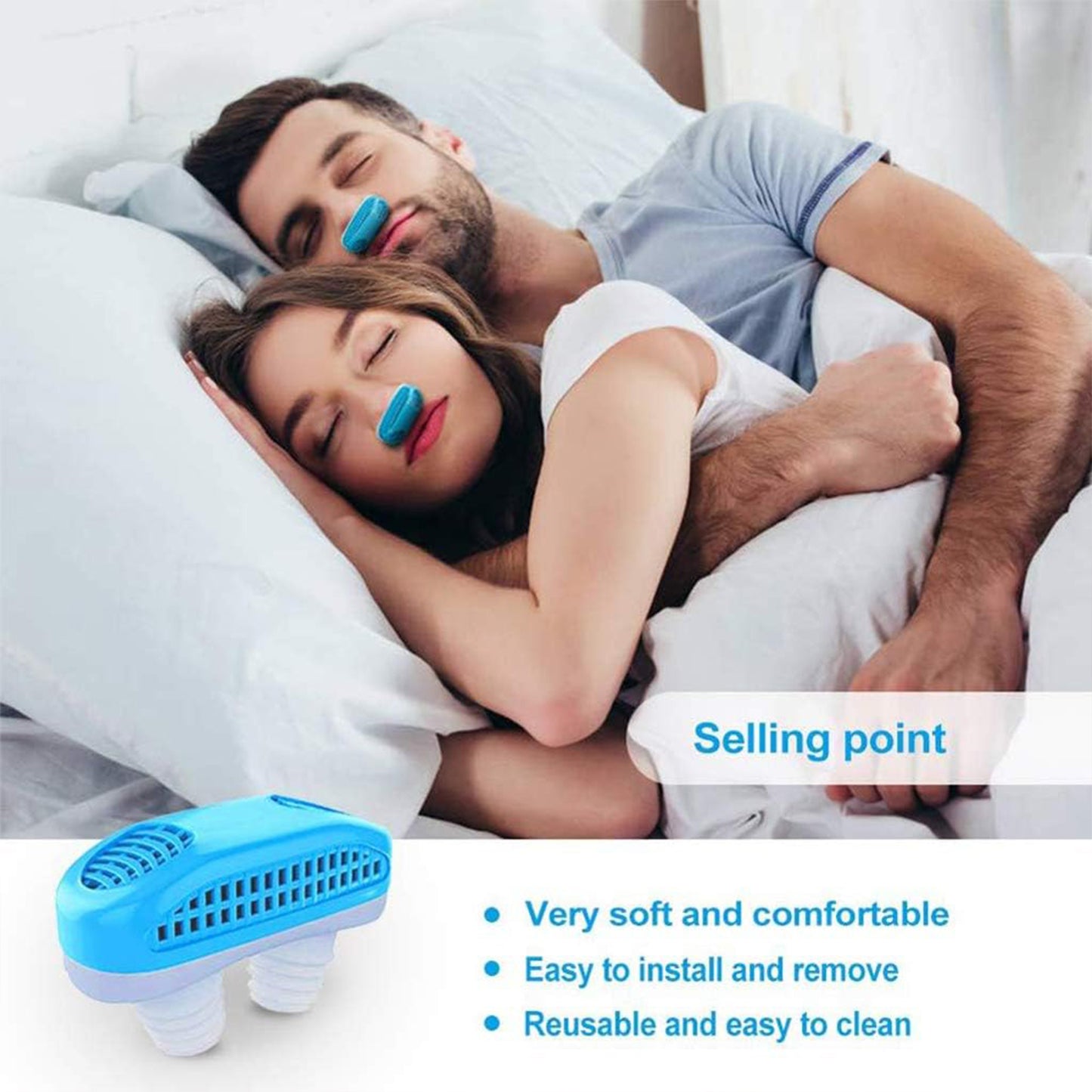 2 In1 Anti Snoring And Air Purifier Nose Clip Anti Snoring Device (1 Pc  With Plastic Case)