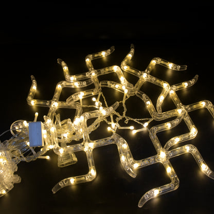 Swastik Om Curtain Decorative Lights String Lights With 12 Hanging Props138 Led Diwali Decoration Items For Home Decor Night Light Room Lights For Bedroom Balcony Decor.