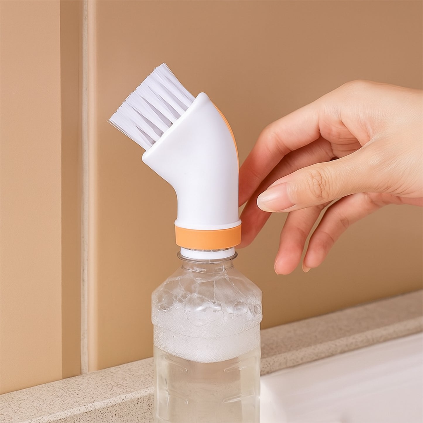 Multipurpose Bottle-Attachable Cleaning Brush For Kitchen And Bathroom (1 Pc)