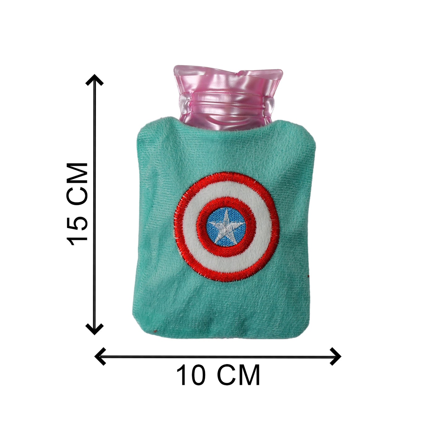 Captain Americas Shield Small Hot Water Bag With Cover For Pain Relief Neck Shoulder Pain And Hand Feet Warmer Menstrual Cramps.