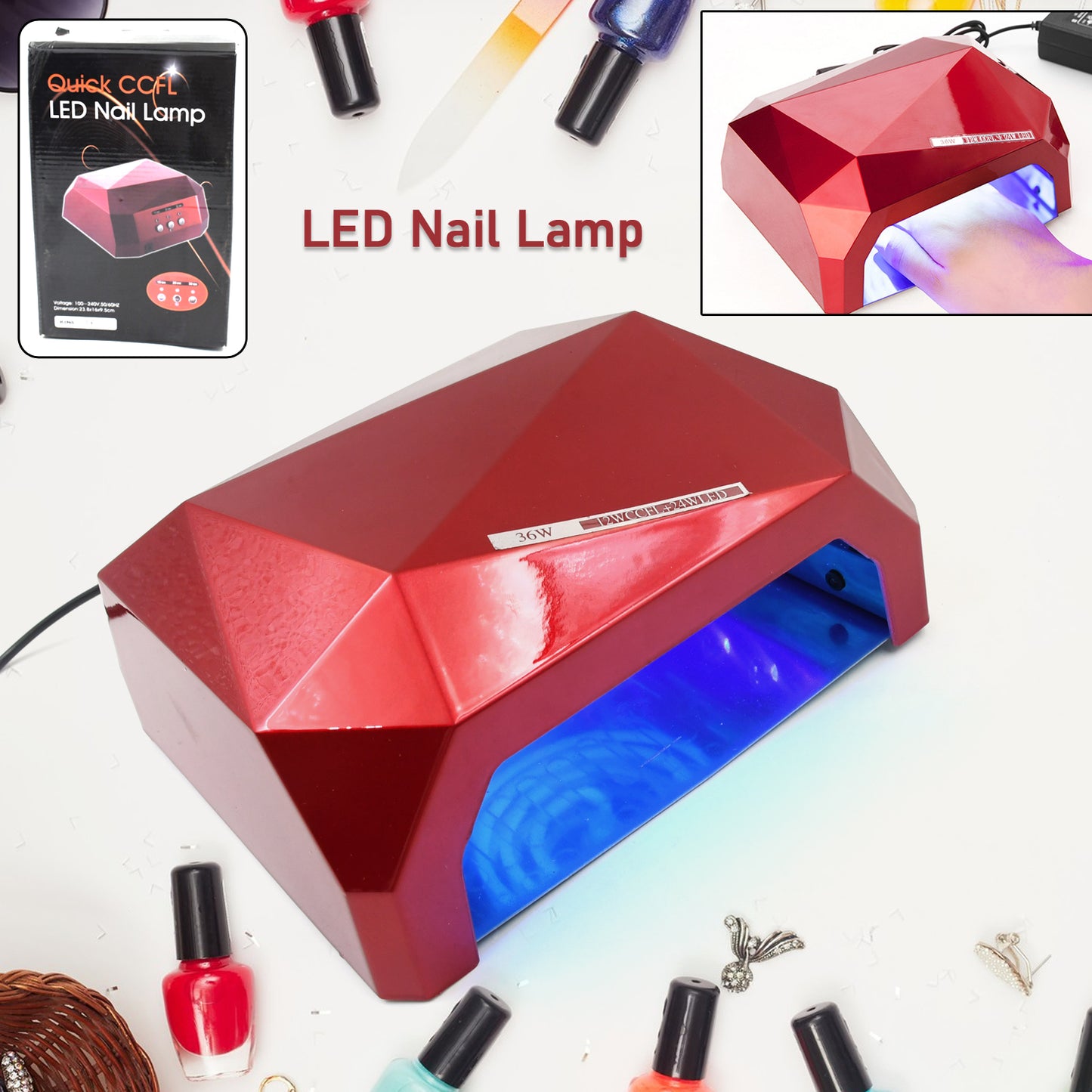 36Wled Nail Dryer Curing Nail Polish Uv Gel Diamond Shaped Nail Dryers (1 Pc)