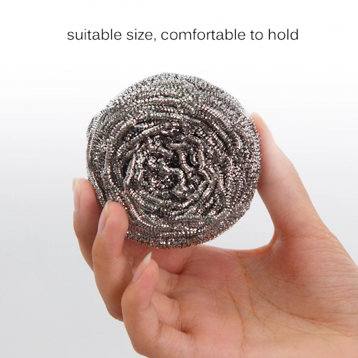 Round Shape Stainless Steel Scrubber (Pack Of 6)