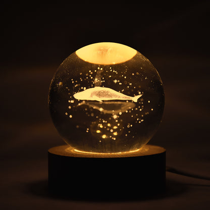 Fish3D Crystal Ball Lamps With Base (1 Pc)