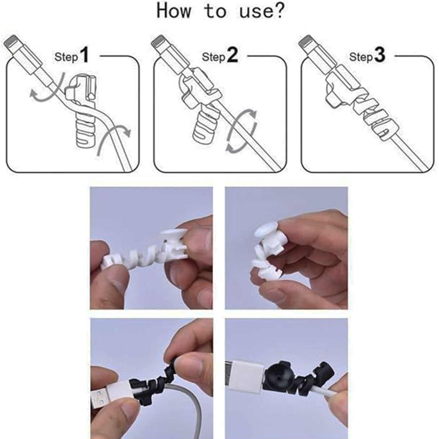 Cablecord Protector Saver With Suction End (Suction Winder  4 Pcs Set)