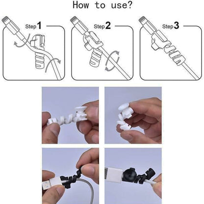 Cablecord Protector Saver With Suction End (Suction Winder  4 Pcs Set)