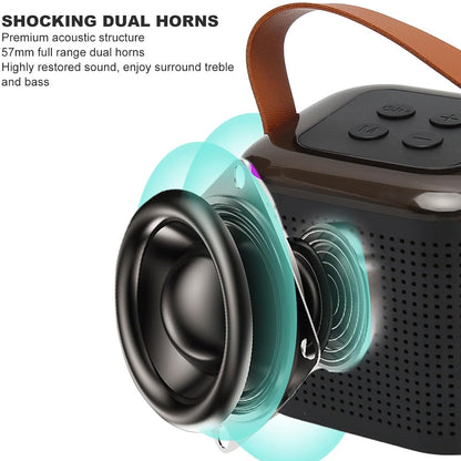 Wireless Speaker Microphone Set Rgb Light Support Memory Card Portablekaraoke Machine Perfect  For Travel Tv