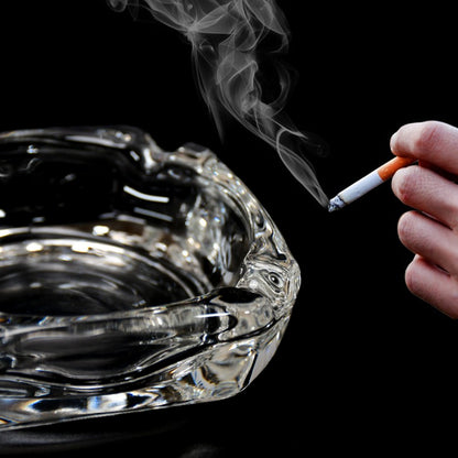 Glass Brunswick Crystal Quality Cigar Cigarette Ashtray Round Tabletop For Home Office Indoor Outdoor Home Decor