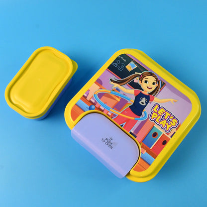 Kidslunch Box Set With Small Inner Container Spoon  Fork (1 Pc)