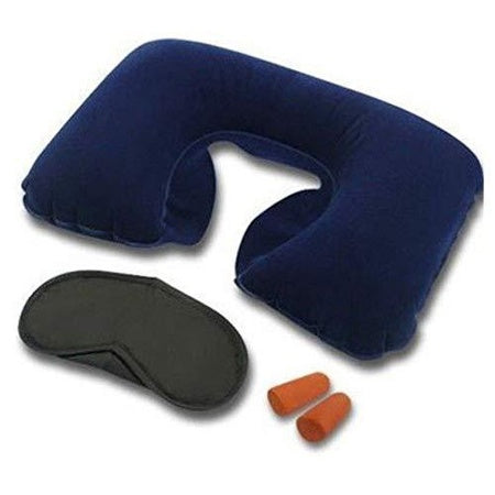 3-In-1 Air Travel Kit With Pillow Ear Buds  Eye Mask