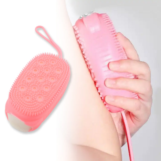 Silicone Super Soft Silicone Bath Brush Double-Sided Body Scrubber Brush For Deep Cleasing Exfoliating Ultra-Soft Scrubber(1 Pc)