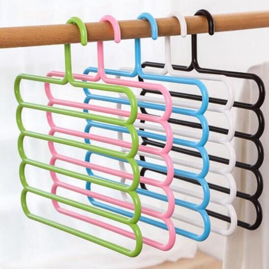 5In 1 Multipurpose Plastic Hanger Assorted (5-Layer)