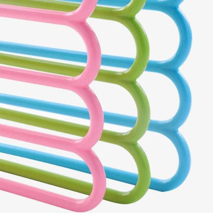 5In 1 Multipurpose Plastic Hanger Assorted (5-Layer)