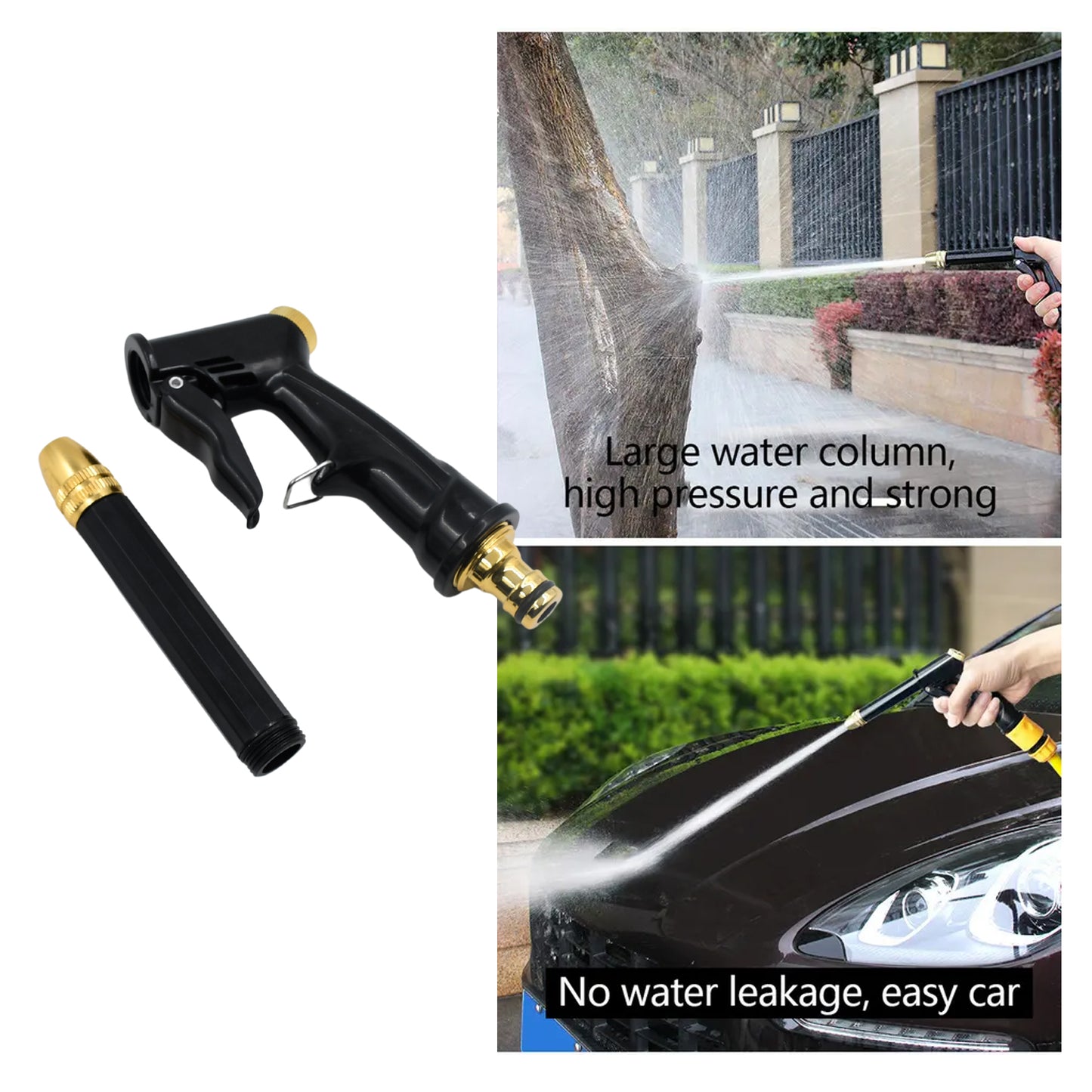 Plastic Body Metal Trigger  Brass Nozzle Water Spray Gun For Water Pipe  Non-Slip  Comfortable Grip  Multiple Spray Modes  Ideal Pipe Nozzle For Car Wash Gardening Other Uses