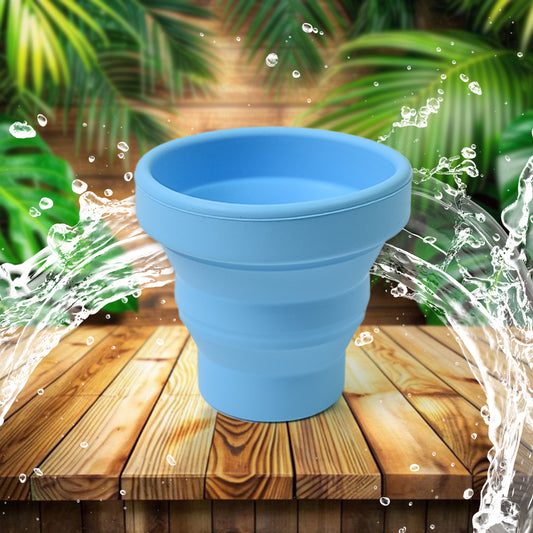 Roundsilicone Foldable Glass Foldable Travel Mug Without Lid (1 Pc)