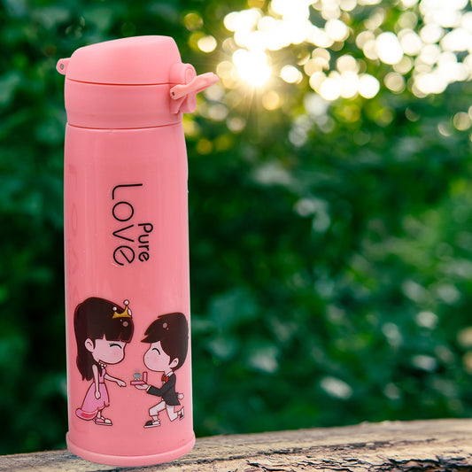 Pure Love Outdoor Sport Water Bottle 500Ml Leak Proof Bpa-Free For Travel Cold And Hot Water Glass Water Bottle With Daily Water Intake For Gym And Children Fridge For Home Office School (Moq - 80 Pc)
