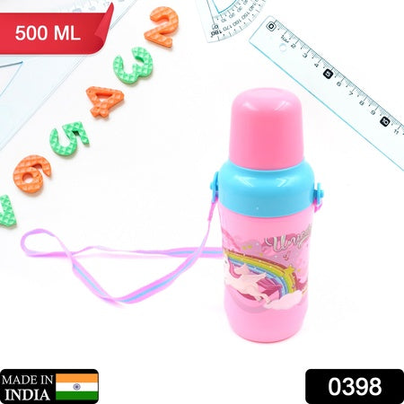 Plastic Sports Insulated Water Bottle With Dori  Straw Easy To Carry High Quality Water Bottle Bpa-Free  Leak-Proof For Kids School For Fridge Office Sports School Gym Yoga (1 Pc 500Ml)