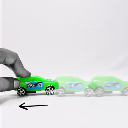 Super City Car Racer Toy For Boys And Girls Pull Push Vehicle Car (Set Of 12Pcs)  (Multicolor)