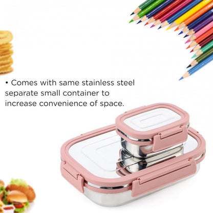 Premium Stainless Steel Leak Proof Air Tight Lunch Boxes (900Ml+200Ml Approx  2 Pc Set)