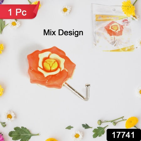 Multipurpose Mix Design Self Adhesive Wall Hooks Load Capacity Upto 1 Kg