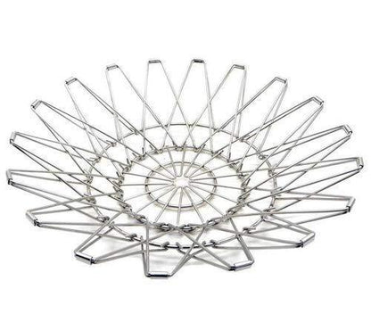 Multipurpose Fruit Basket Stainless Steel Wire Bowl Foldable Basket For Vegetable  Fruits  Dining