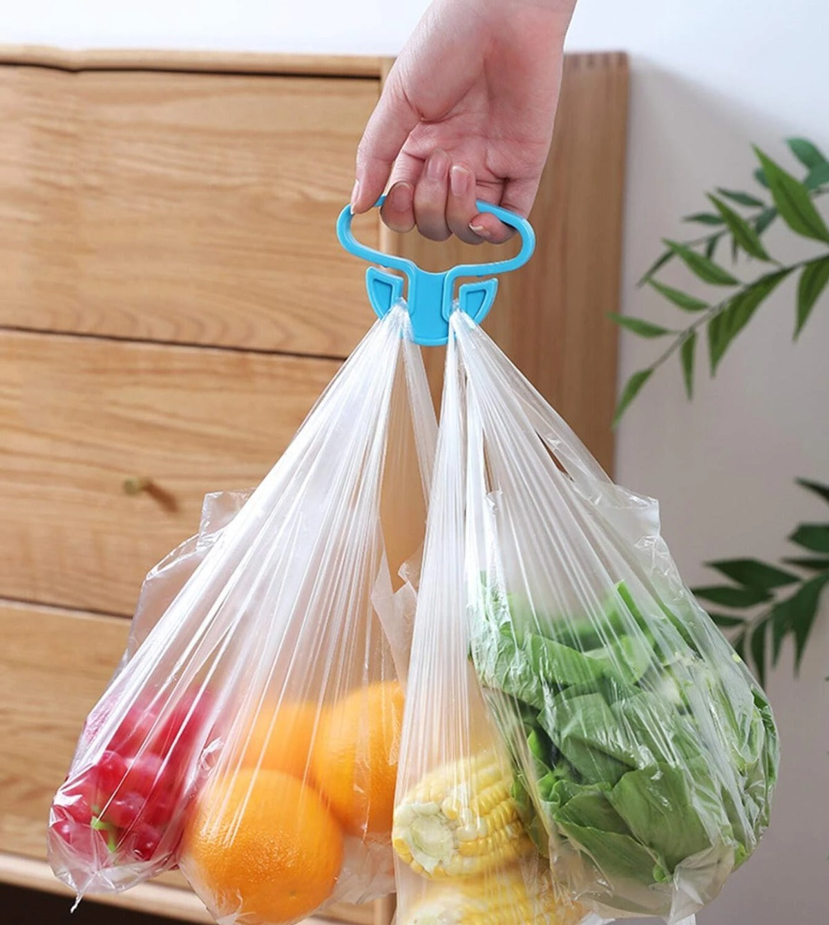 Portable Shopping Bag Handle Holder Household Plastic Bag Hook Kitchen Supplies Carrier Holds Plastic Reusable Grocery Bags Holder Portable Bag Carrier Multifunctional (2Pc)