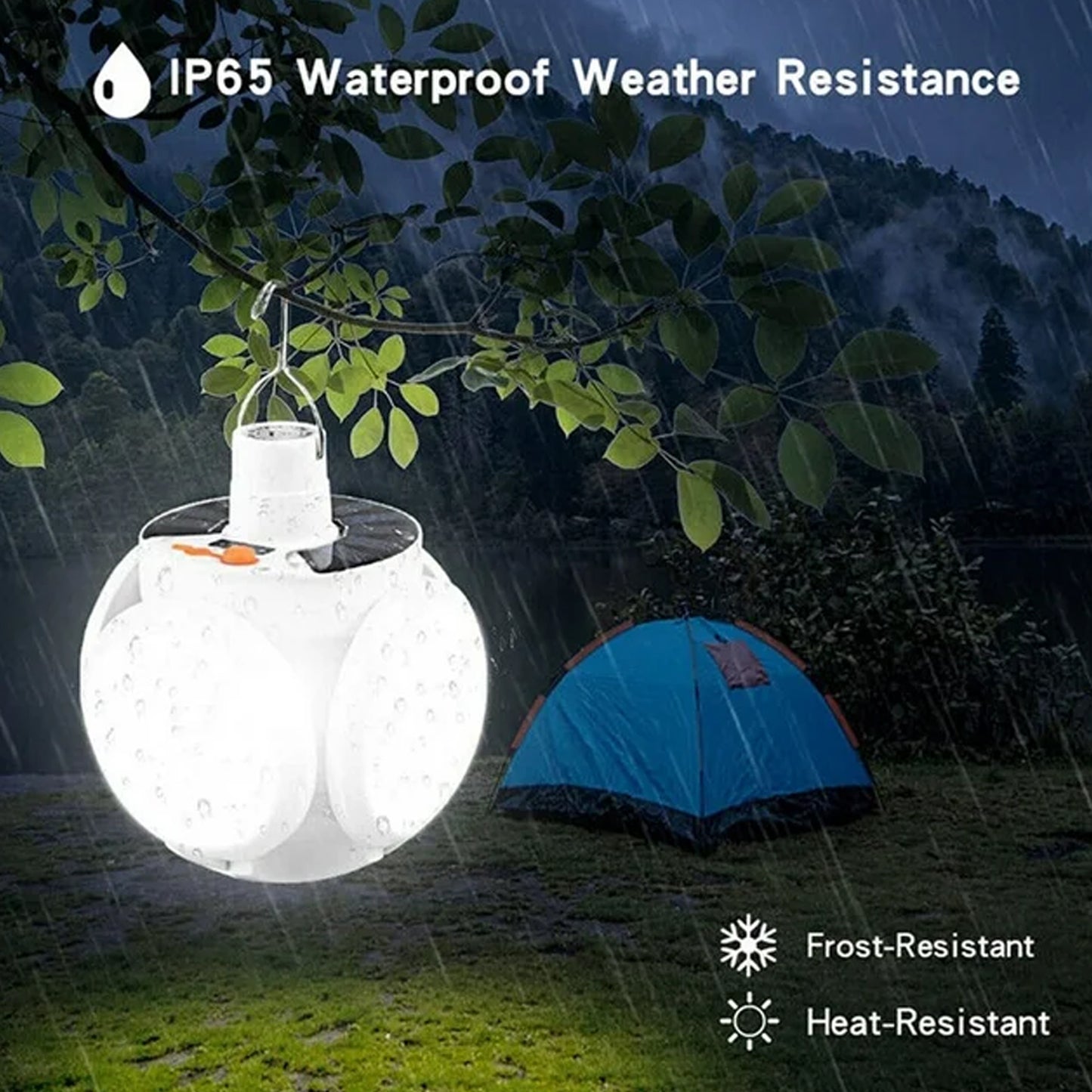 Solar Multi-Functional Emergency Led Light Bulb With Usb Charging Led Camping Lamp Camping Lamp Usb Rechargeable 5 Brightness Light Modes Foldable Camping Light Sos Ip65 Waterproof Camping Light Blackout Emergency Equipment Camping Gadgets