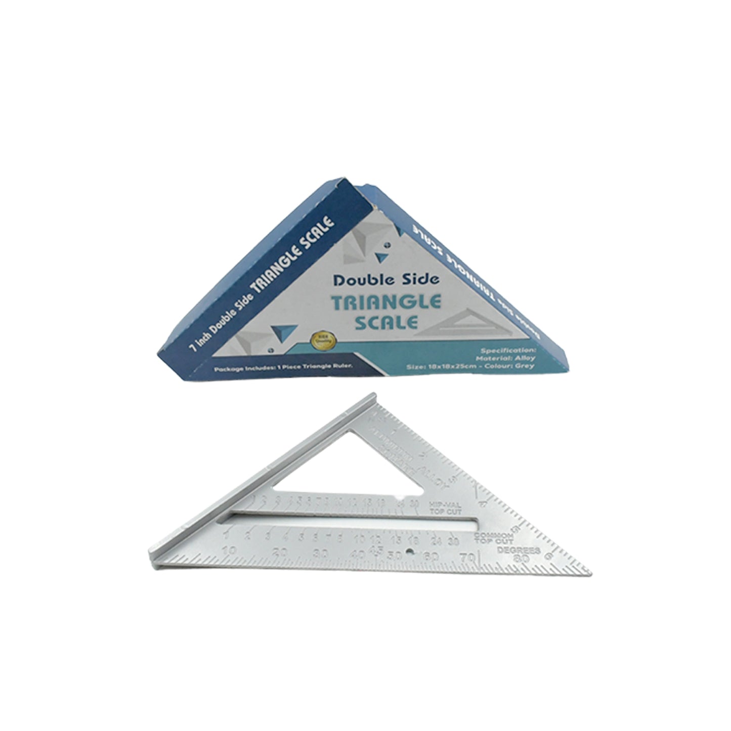 Double Side Scale Triangle Measurement Hand Tool 45 Degree Triangle Ruler Home For Industry Aluminum Alloy Rafter Square 7-Inch Length