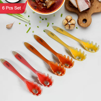 Multipurpose Silicone Spoon Silicone Basting Spoon Non-Stick Kitchen Utensils Household Gadgets Heat-Resistant Non Stick Spoons Kitchen Cookware Items For Cooking And Baking (6 Pcs Set)