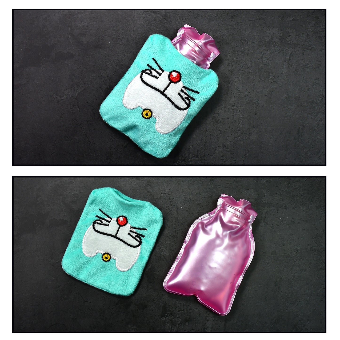 Doremon Cartoon Small Hot Water Bag With Cover For Pain Relief Neck Shoulder Pain And Hand Feet Warmer Menstrual Cramps.