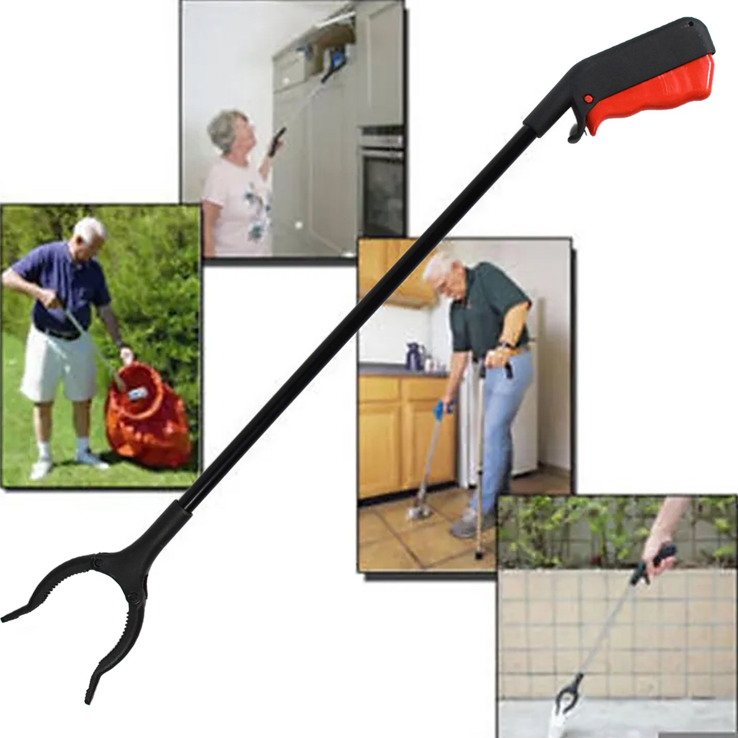 Extra Long Pickup Aid Trash Picker Upper Rotating Hand Heavy Duty Grip Arm - Reaching Assist For Litter Elderly Garden  Disabled Handicap Arm