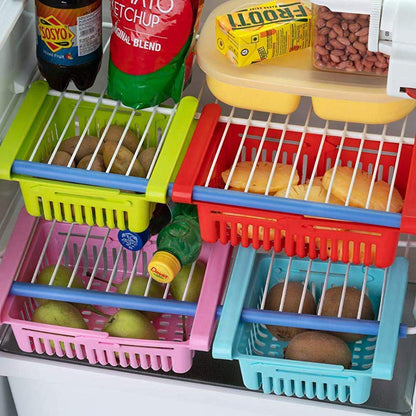 Virgin Freeze Storage Unbreakable Adjustable Multi Color Tray With Extra Storage  Easy To Remove Easy To Clean  Pack Of 4 Tray