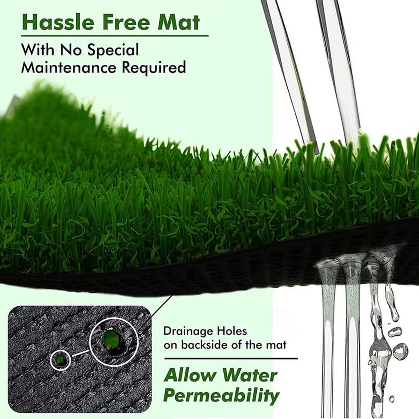 Artificial Grass For Balcony Or Doormat Soft And Durable Plastic Turf Carpet 58X38Cm