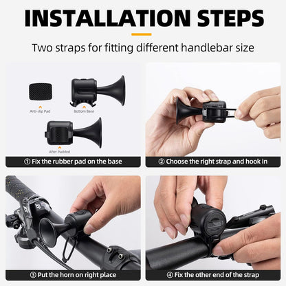 Bicycle Air Horn Loud - 120Db 1 Sound Mode Electronic Bicycle Bellsuper Electric Horn With Long Standby Button Battery Operatedipx4 Waterproof Loud Bell For Adults