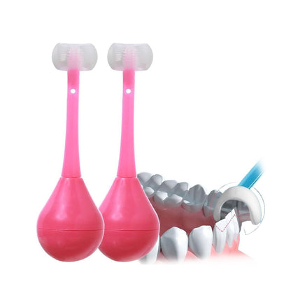 Toddler Toothbrush - Soft Bristle Toothbrush - 3-Sided Training Toothbrush With Silicone Head Inverted Cleaning Toothbrush For Aged 2-12 Childrens Cleaning (1 Pc)