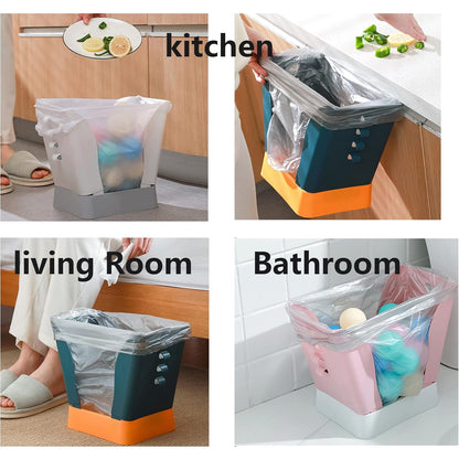 Waste Bin Trash Can Waste Container Expandable Trash Can Plastic Trash Can Plastic Garbage Can Expandable Trash Bag Holder Large Capacity For Kitchen Bathroom Living Room Bedroom Outdoor (1 Pc)