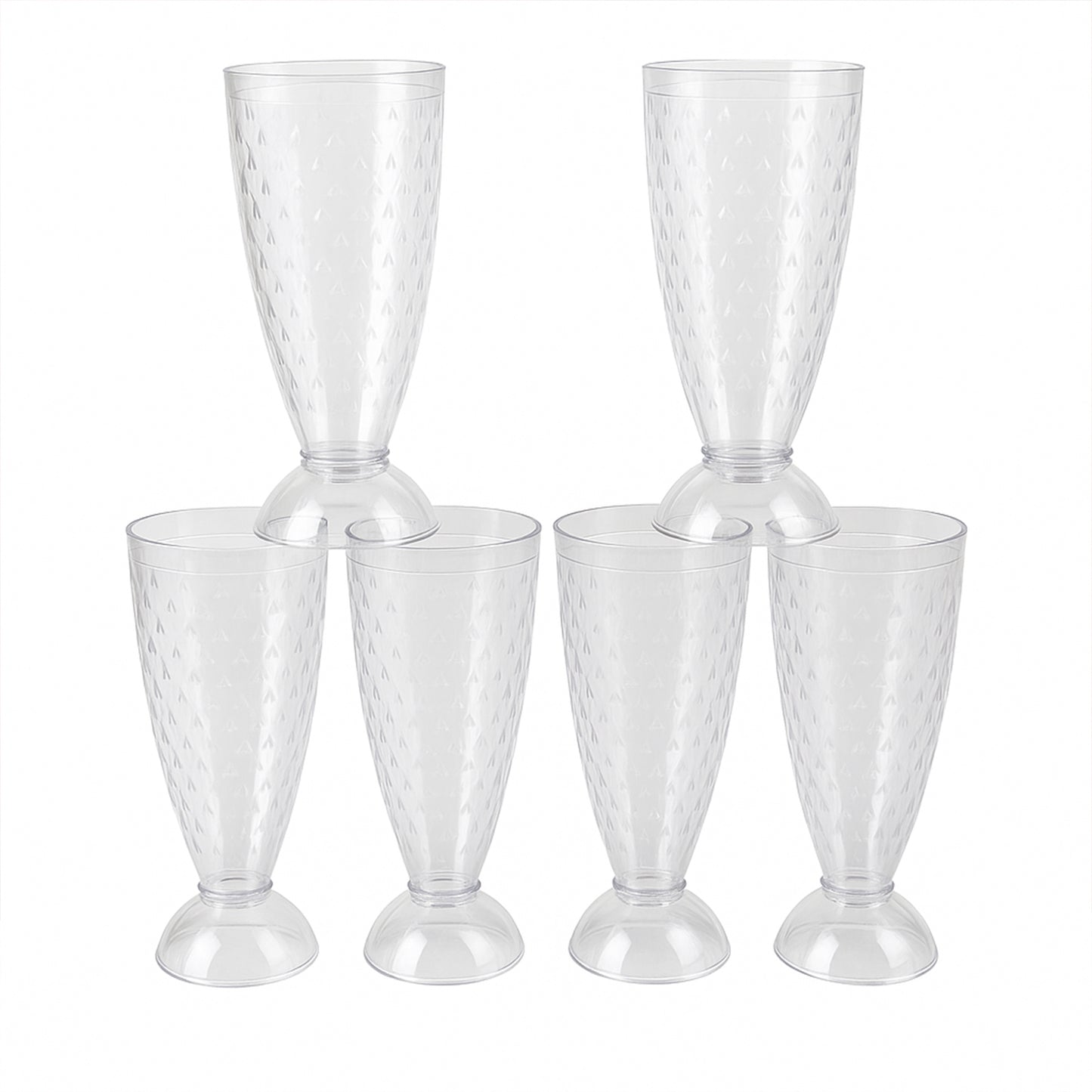Supermom Transparent Plastic Milkshake Glass Set (400Ml  6 Pc)