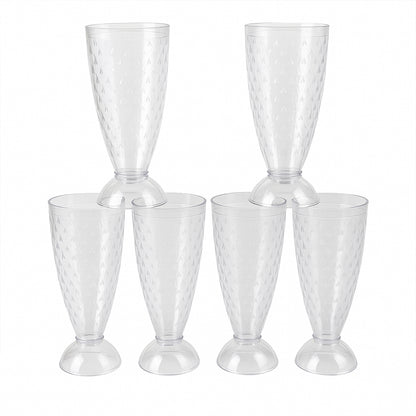 Supermom Transparent Plastic Milkshake Glass Set (400Ml  6 Pc)