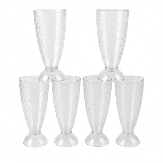 Supermom Transparent Plastic Milkshake Glass Set (400Ml  6 Pc)
