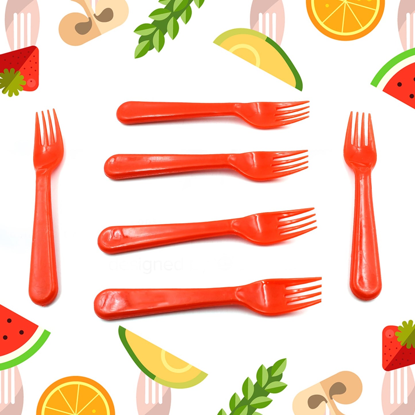 Plastic Fork Spoon Fork Spoon Set Fruit Fork Spoon Set  Baby Fork Spoonvegetable Fork Spoon Plastic Salad Spoon Dessert Spoon (6Pc Set)