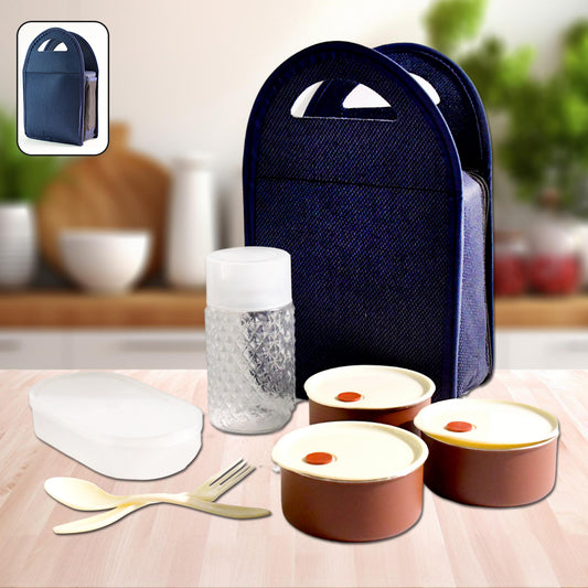 Steel Lunch Box Set (4 Pcs Black)